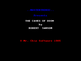 Caves of Doom title screen for ZX Spectrum